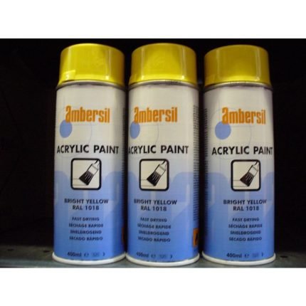 Ambersil Acrylic Paint – Bright Yellow RAL 1018 – 400ml (Box of 6) – Harlow Lubricants