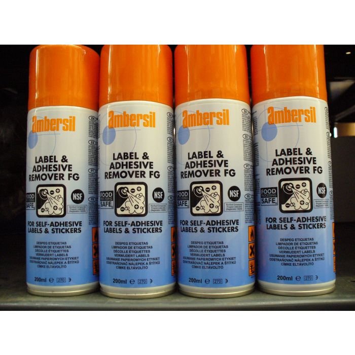 Ambersil Label & Adhesive Remover FG – 200ml ( Box of 12) Ambersil Label & Adhesive Remover FG – 200ml ( Box of 12) – Harlow Lubricants