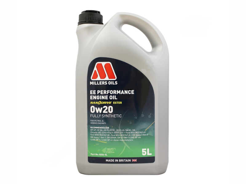 Millers Oils EE Performance 0W20 Fully Synthetic Engine Oil 5L- 8206GGB - Cox Motor Parts