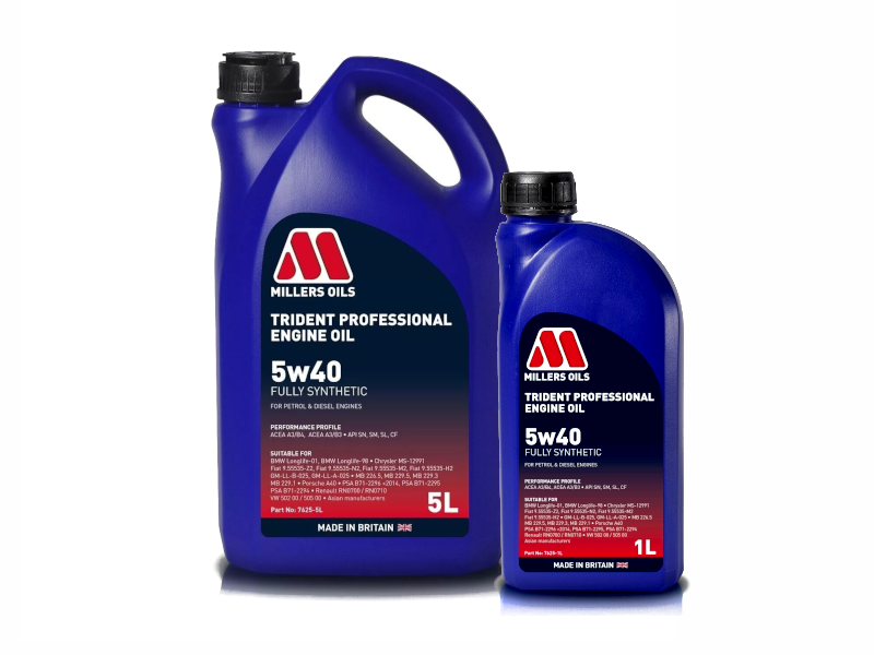 Millers Oils - Trident Professional 5W-40 Fully Synthetic Engine Oil - 6L - Cox Motor Parts